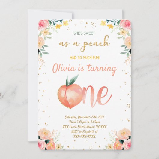 桃の招待状 招待状 (正面)