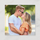 桃の書道QRコードRSVP写真秋の結婚式 エンクロージャーカード (裏面)