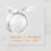 桃の木の果樹園ジャムゼリーを保存 スクエア名刺 (正面)