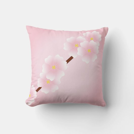 桃の木の花 クッション (正面)