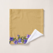 桃の木の葉を持つ紫色のクレマティス バスタオルセット (ウォッシュタオル)