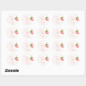 桃の果実サンキューガールベビーシャワー ラウンドシール (シート)