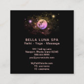 *~*桃の桃のグラデーション金ゴールドの月の星 スクエア名刺 (裏面)