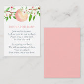 桃の構築ベビーガールのライブラリ赤ちゃんシャワー エンクロージャーカード (正面/裏面)