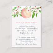 桃の構築ベビーガールのライブラリ赤ちゃんシャワー エンクロージャーカード (正面)