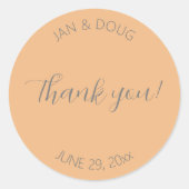 桃の様式化結婚の感謝 ラウンドシール (正面)