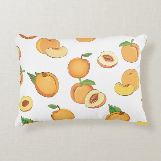 桃の模様 アクセントクッション (正面)