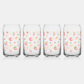 桃の模様 ガラス缶 (正面)