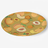 桃の模様 ペーパープレート (アングル)