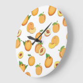 桃の模様 ラージ壁時計 (傾斜)