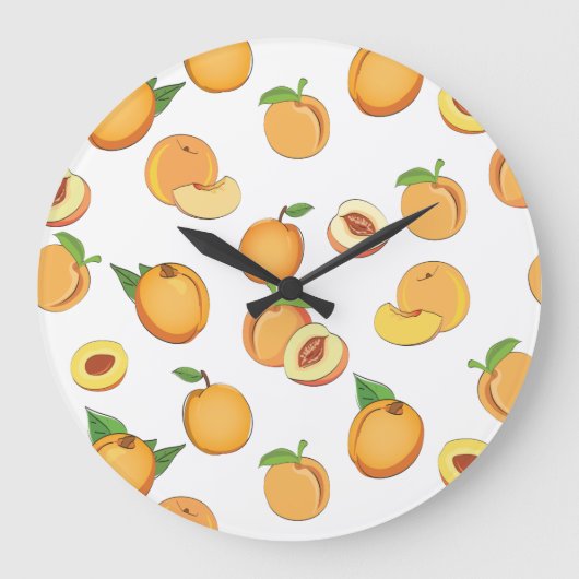 桃の模様 ラージ壁時計 (正面)