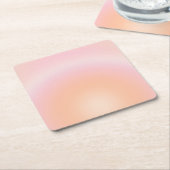 桃の毛羽模様 スクエアペーパーコースター (アングル)