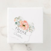 桃の水彩の花結婚の感謝 フェイバータグ (インサイチュ)