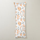 桃の水彩バラ模様 ボディピロー (裏面 (縦))