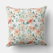 桃の水彩フローラ枕デコル クッション (裏面)