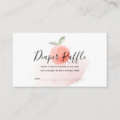 桃の水彩ベイビーシャワーディーパーラッフル エンクロージャーカード (正面)