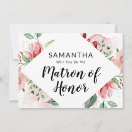 桃の水彩画ブライズメイド提案カード