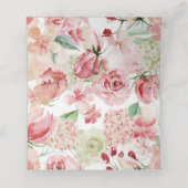 桃の水彩結婚式レセプション予約テーブル プレイスカード (内部開封)