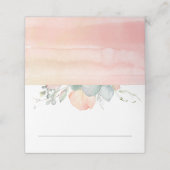 桃の水彩結婚花 プレイスカード (外部開封)