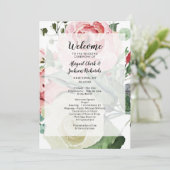 桃の水彩花結婚柄の式 プログラム (スタンド正面)