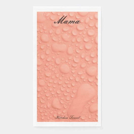 桃の水滴キッチンタオル (正面)