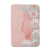 桃の水色と白い花 バスマット (正面縦)