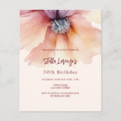 桃の水色のフローラ予算の誕生日 (正面)