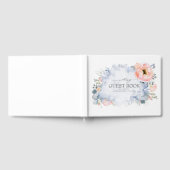桃の水色の花ほこりっぽいブルー結婚ズ ゲストブック