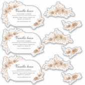 桃の水色の花キャンドルシール シール (正面)