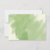 桃の水色の花セージフローラ結婚式RSVP 出欠カード (裏面)