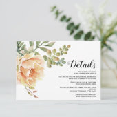 桃の水色の花フローラ結婚詳細 エンクロージャーカード (スタンド正面)