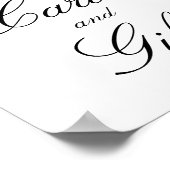 桃の水色フローラカードとギフト結婚ズ ポスター (角)