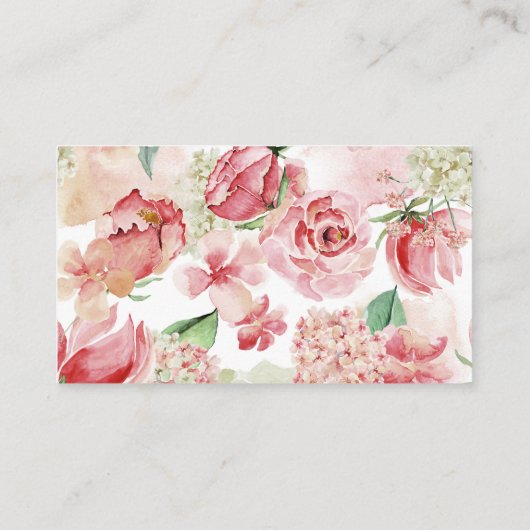 桃の水色フローラフレームシックなギフトレジストリ エンクロージャーカード (裏面)