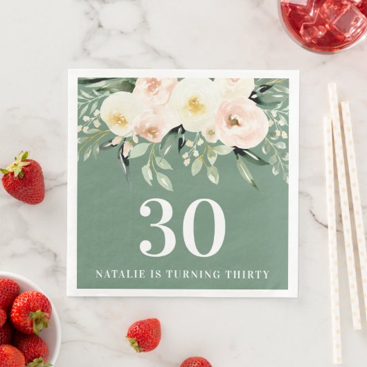 桃の水色フローラ30th誕生日パーティーの好意 (インサイチュ)