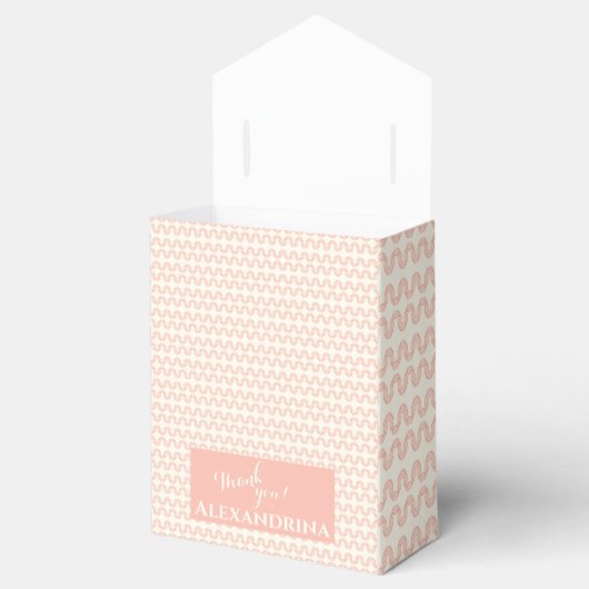 桃の波のパターン – きらめく、小さな双子 フェイバーボックス (オープン)