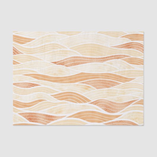 桃の波パターンのシェード 薄葉紙 (正面)