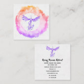 *~*桃の炎のフグラデーションェニックスリングや輪 スクエア名刺 (正面/裏面)