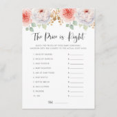 桃の牡丹と金ゴールド葉は、価格ゲームを推測 エンクロージャーカード (正面)