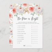 桃の牡丹と金ゴールド葉は、価格ゲームを推測 エンクロージャーカード (正面/裏面)