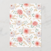 桃の牡丹と金ゴールド葉親年齢推測 エンクロージャーカード (裏面)