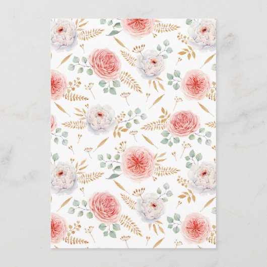 桃の牡丹と金ゴールド葉親年齢推測 エンクロージャーカード (裏面)