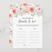 桃の牡丹と金ゴールド葉親年齢推測 エンクロージャーカード (正面/裏面)