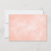 桃の牡丹の女の子の赤ちゃんシャワー囲いカード 出欠カード (裏面)