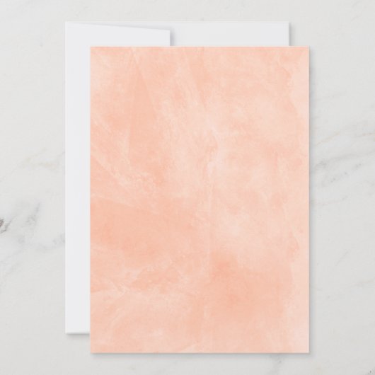 桃の牡丹の水の色の花ガールベビーシャワー 招待状 (裏面)