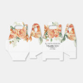 桃の牡丹の花とタイポグラフィ結婚の フェイバーボックス (折り畳みなし)