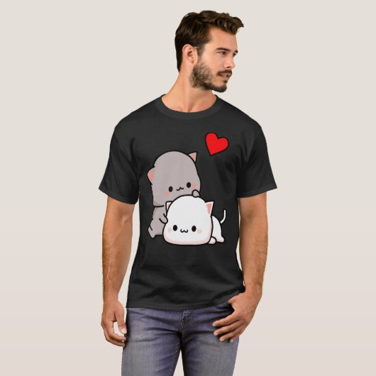 桃の猫とゴマの愛が失敗クラシックしないT – しー Tシャツ (正面フル)