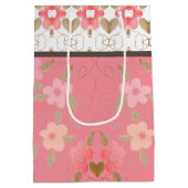 桃の珊瑚とピンク ミディアムペーパーバッグ (裏面)