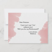 桃の珊瑚水彩私の花嫁になる 招待状 (裏面)