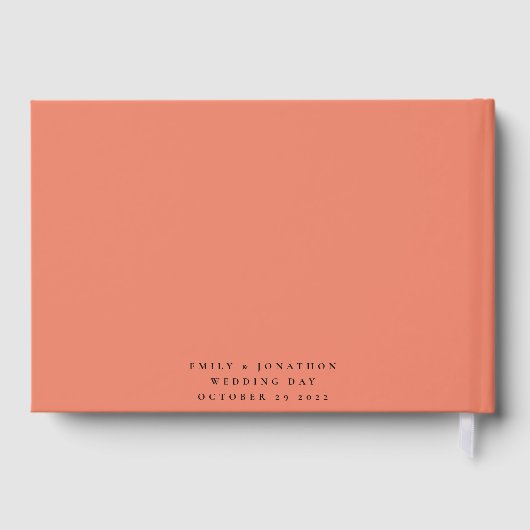 桃の珊瑚牡丹の花模様が新しいミセスを願う ゲストブック (裏面)