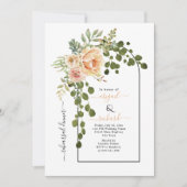 桃の珊瑚花の結婚アーリハーサルディナー 招待状 (正面)